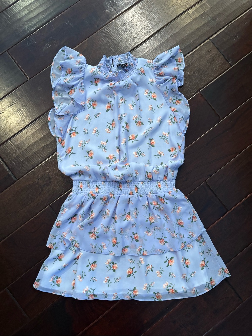 1. STATE from REVOLVE Smock Neck Dress in Floral Twilight - Size Small